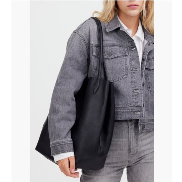 NWT Madewell Oversized Shopper Tote in Soft Grain Leather - Picture 2 of 9